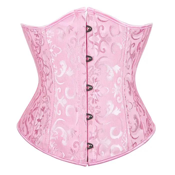 Rose Corset sous le buste haut femmes grande taille taille Cincher Sexy gothique Corpete Corselet mode noir blanc rouge bleu Rose