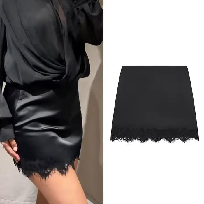 Dámska mini čipkovaná sukňa Sexy áčkový strih s vysokým pásom pre ženy jar leto nová krátka