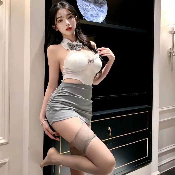 Nouvelle Tendance, Lingerie Femme Sexy, Style Pure Séduction, Nœud en Dentelle, Col Halter, Col Revers, Dos Nu Ajouré, Coupe Ajustée