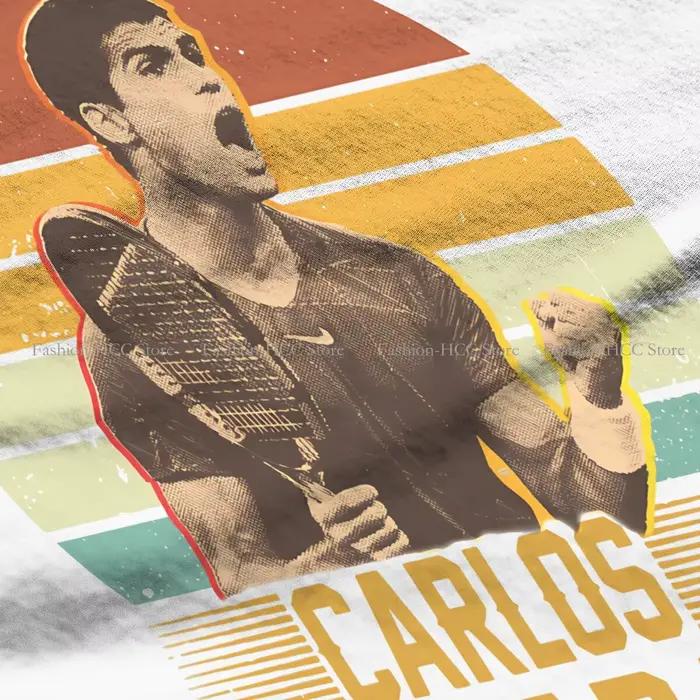 Carlos Alcaraz retro Vintage okrúhly výstrih Polyester tričko Tenis základné