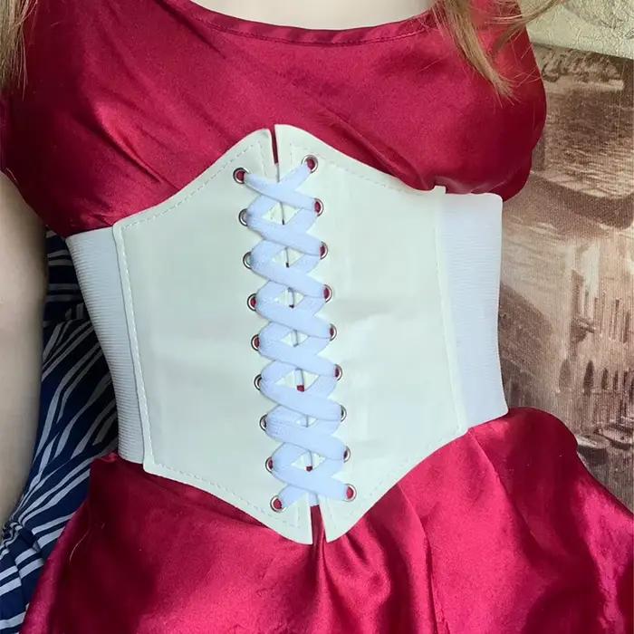 Corset Ceinture pansement Super large en cuir Pu Ceinture minceur corps femmes élastique taille haute ceintures Cinto Sobretudo Feminin Ceinture