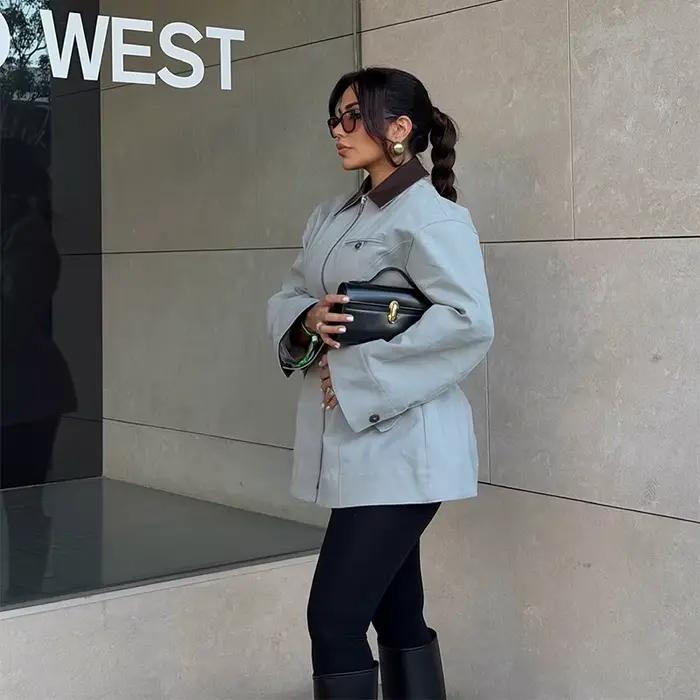 Beznámahová trendy bunda so zipsom