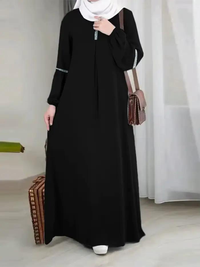 Abaya s dlhými rukávmi pre moslimské ženy