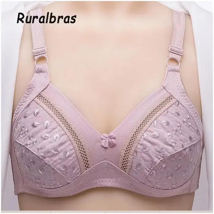 Soutien-gorge en coton respirant pour femmes, petite taille 70A-100B, sans armatures, broderie florale, fermeture dos, lingerie sexy pour tous les jours