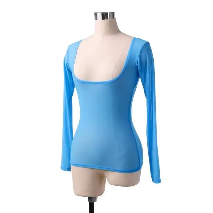 Body d'entraînement de danse du ventre pour femmes, Sexy, buste ouvert, maille transparente, justaucorps, sous-vêtements de danse pour dames
