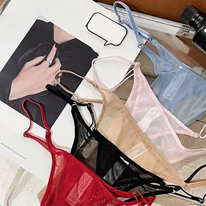 Dámske sexy sieťované tangáče Ultra-tenké spodné prádlo