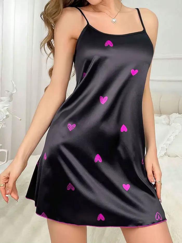 Chemise de nuit Sexy en Satin imprimé papillons, élégante, Texture lisse et brillante, coupe douce au toucher, confortable, vêtements de maison pour femmes