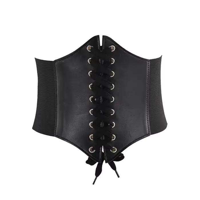 Corset femme gaine amincissante Sexy large ceinture en cuir Cummerbunds sangle ceintures pour femmes taille haute minceur Corsets et Bustiers