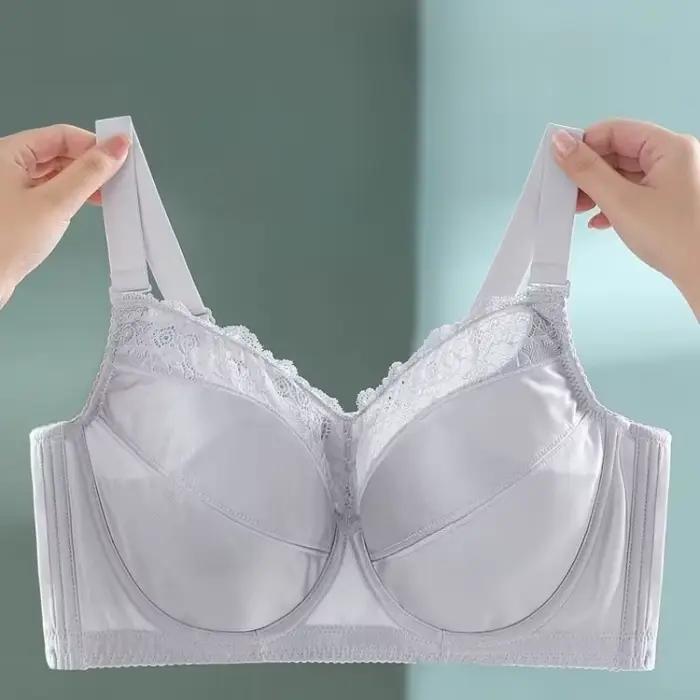 Soutien-gorge Push Up grande taille pour femmes, Lingerie transparente, Sexy, couverture complète, sous-vêtements, minimiseur en dentelle, BH