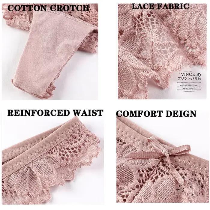 Culotte string féminine en coton et élasthanne avec dentelle pour femmes occasions spéciales et quotidienne