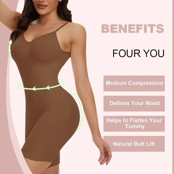 Nouveau Body Sculptant Femme à Dos Nu en Maille, Effet Remonte-Fesses, Lissant, Amincissant, Corset Ventre Plat