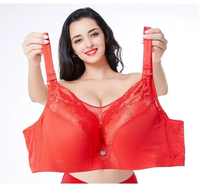 Soutien-gorge Push Up grande taille grand coton à armatures brassière Spandex pleine tasse grande taille soutiens-gorge pour femmes D E F G tasse soutien-gorge 120 115 52G soutiens-gorge
