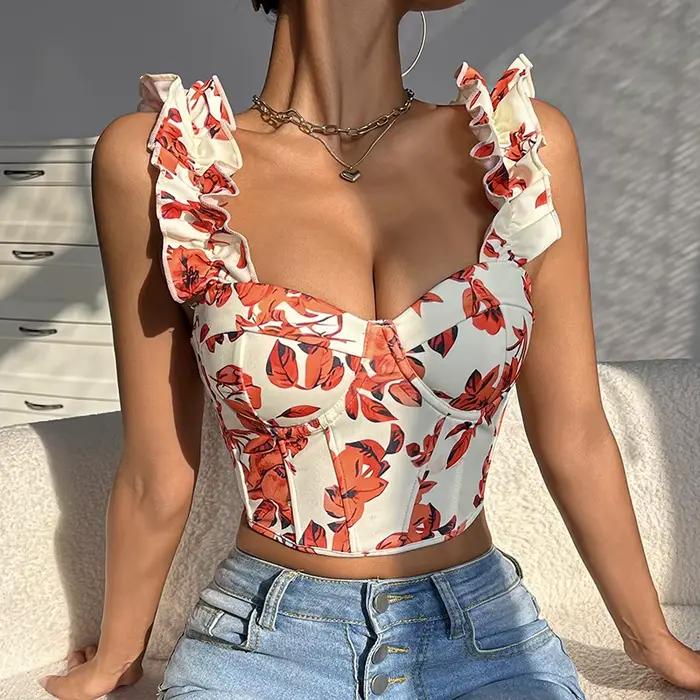 Corset Crop Tops Tendance Sexy Vêtements Pour Femmes Bustier Mode D'été Camisole Slim Fit Gilets Body Shaper Débardeur Overbust Korset