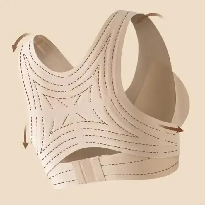 Soutien-gorge correcteur Postures avec fermeture, soutien du sans fil, confortable, sans doublure, couverture complète,