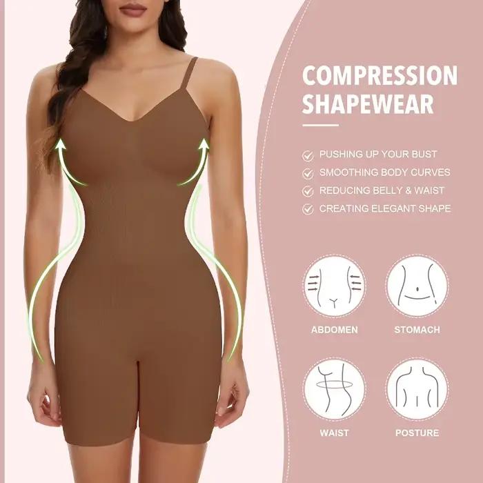 Nouveau Body Sculptant Femme à Dos Nu en Maille, Effet Remonte-Fesses, Lissant, Amincissant, Corset Ventre Plat