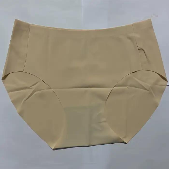 Culotte une pièce grande taille pour femme, sans marquage, couleur unie, respirante, antibactérienne, confortable, nue
