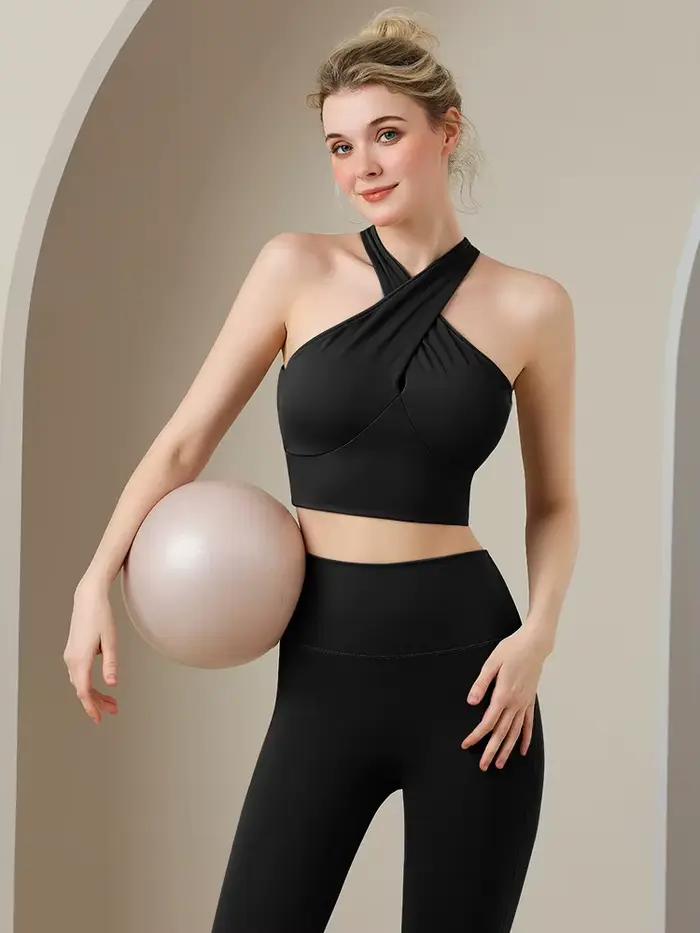 Soutien-gorge de sport antichoc pour femmes, vêtements, sous-vêtements sexy, écharpe croisée dans le dos, poitrine fermée, rassemblement