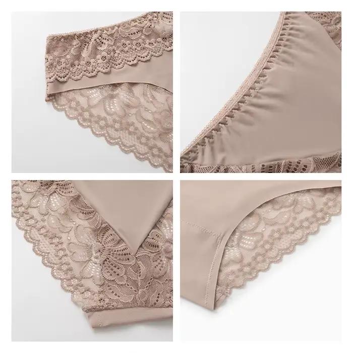 BZEL Sexy čipkované nohavičky pre ženy Krajková Lingerie Pevná kvetinová dámska spodná bielizeň Odhalené pohodlné