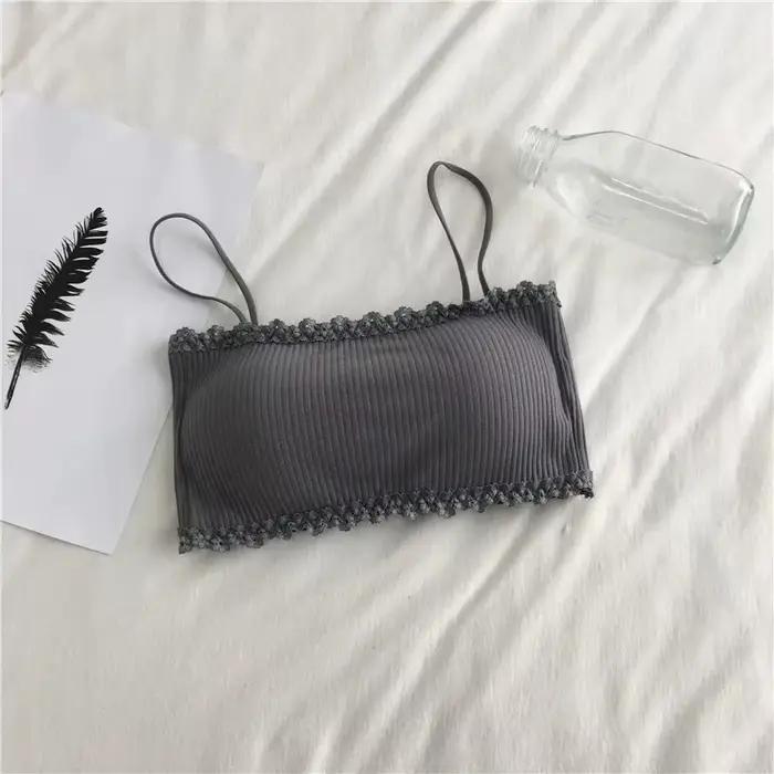 Soutien-gorge en coton pour femme, soutien-gorge tube, sous-vêtement à bretelles pour femme, débardeur élégant, soutien-gorge confort sans couture, soutien-gorge de sport, hauts en dentelle
