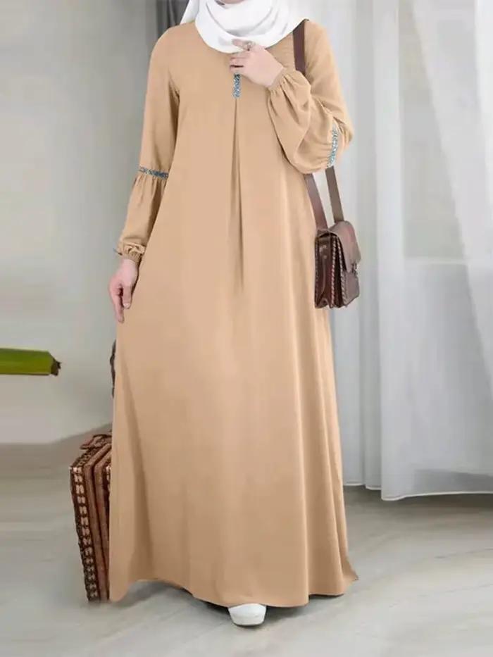 Abaya s dlhými rukávmi pre moslimské ženy