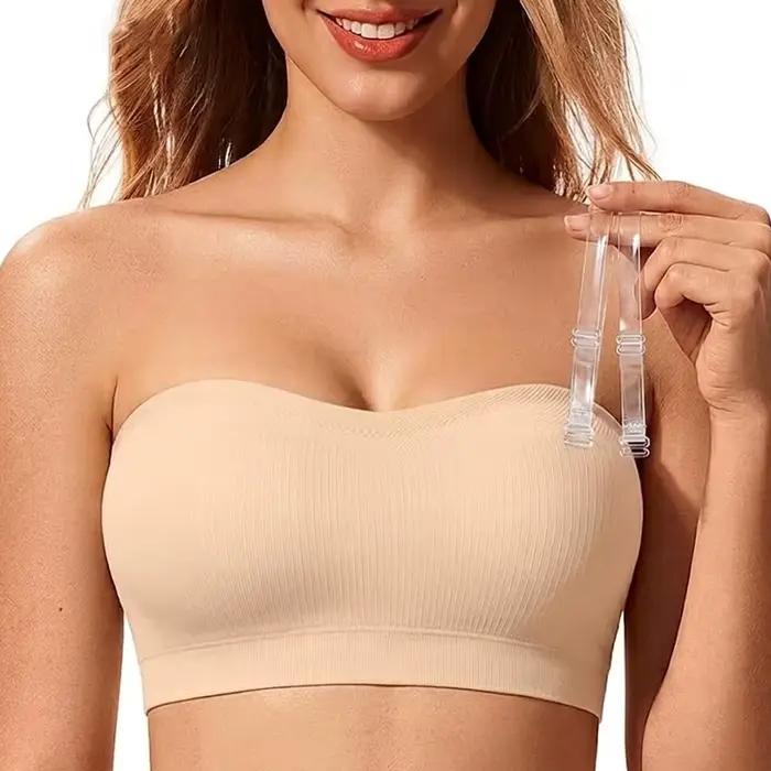 Soutiens-gorge sans bretelles pour femmes, soutiens-gorge bandeau rembourrés push-up, soutiens-gorge sans fil antidérapants et de soutien, soutiens-gorge tube confortables et sans coutures