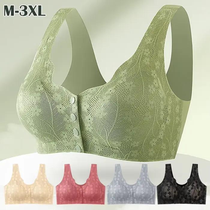Soutien-gorge en dentelle sans couture pour femme d'âge moyen, soutien-gorge respirant sans anneau en acier, sous-vêtement Ice InjSports Y-Gathering
