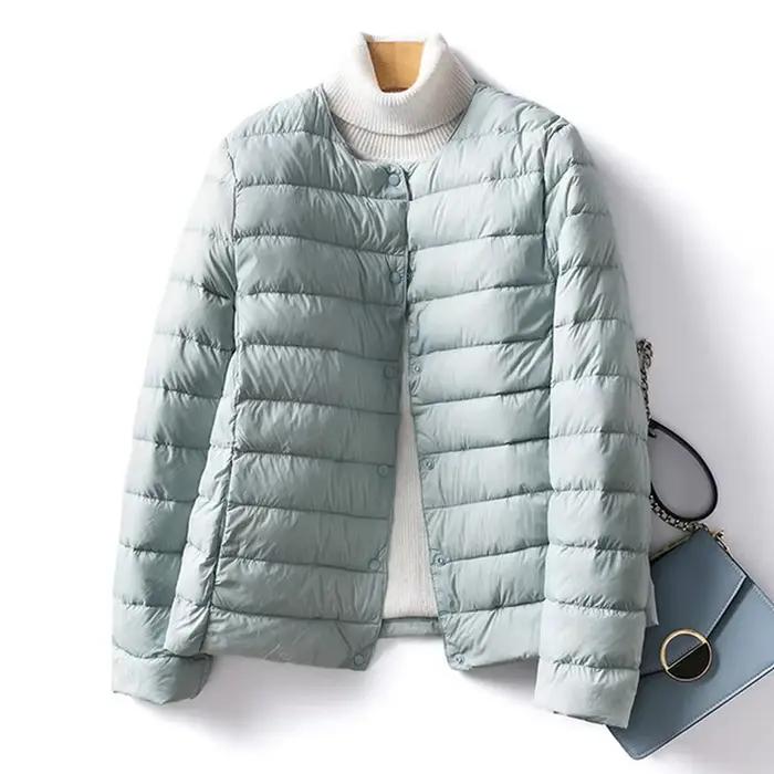 Manteau féminin léger en nylon pour femmes avec duvet de canard blanc, style décontracté, saison automne-hiver, confort maximal et durabilité