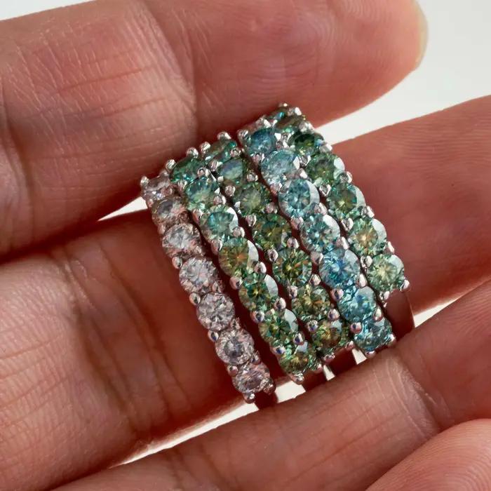Moissanitový prsteň okrúhly Sterling striebro 0.7CT D farba VVS1 EX