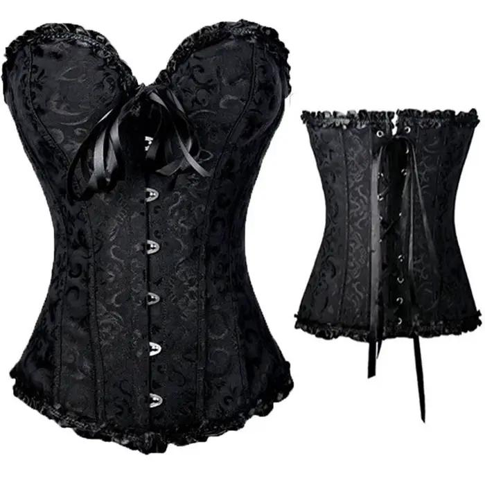 Bustier sexy en polyester avec dentelle et motifs floraux pour femmes, idéal pour mariage, soirée romantique, fête et photo