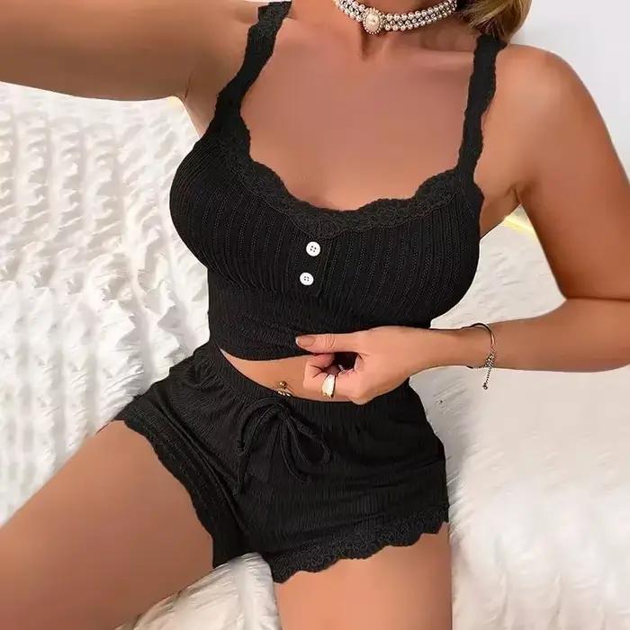Ensembles de pyjama pour femmes, pyjamas d'été sexy, vêtements de nuit pour femmes, pantalons de nuit, sous-vêtements de détente