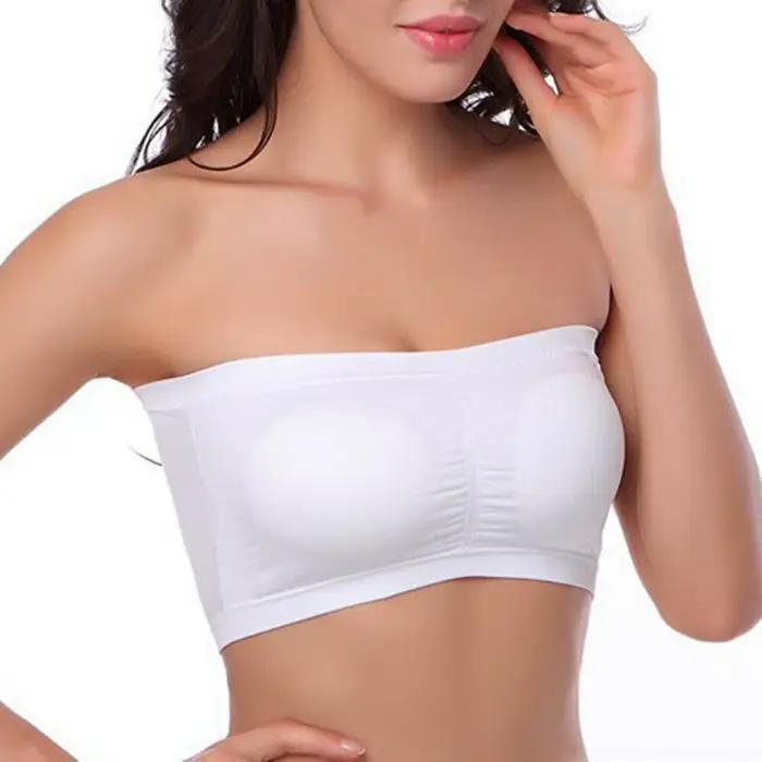 DOIAESKVE grande taille femmes bustier tubulaire soutien-gorge sans bretelles soutien-gorge femme sans fil grande taille 5XL 6XL