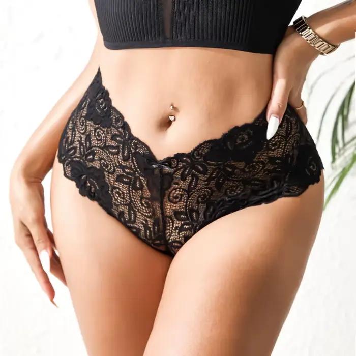 Sexy dentelle florale culottes femmes slips taille basse Lingerie douce confortable femme sous-vêtements filles intimes culottes