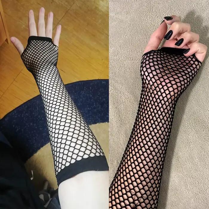 Dámske neónové sieťované rukavice bez prstov