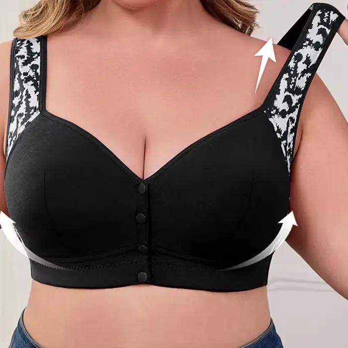 Soutien-gorge Confort Sans Armature à Fermeture Avant Grande Taille - Sans Coutures, Couvrance Totale, Facile à Mettre et à Retirer, Soutien-Gorge Femme Bonnets E 1XL-7XL