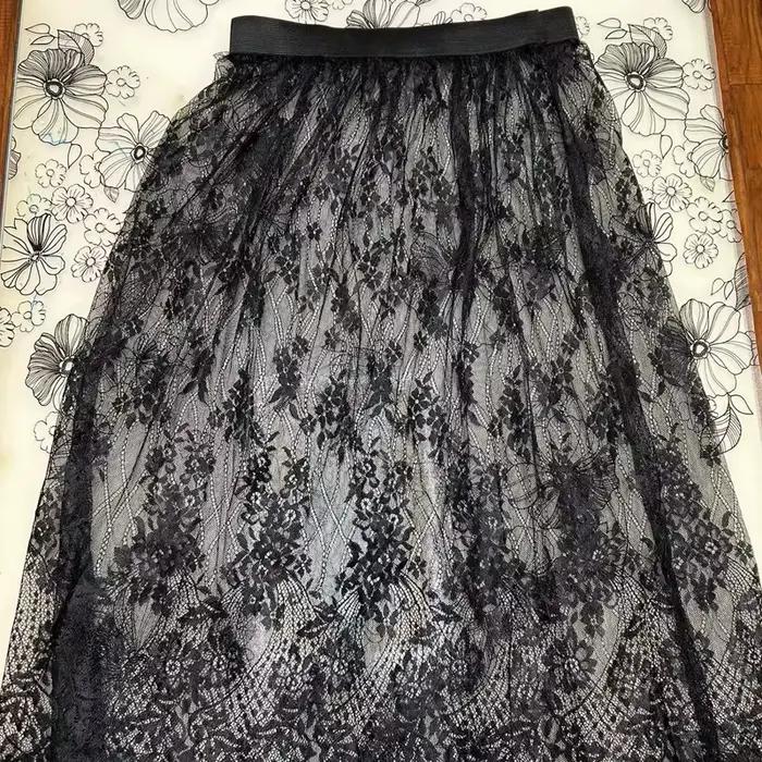 Jupe longue en dentelle Regrtedarling pour femmes, silhouette élégante, dentelle délicate, ajustement parfait, occasion spéciale, été, fête, cadeau d'anniversaire