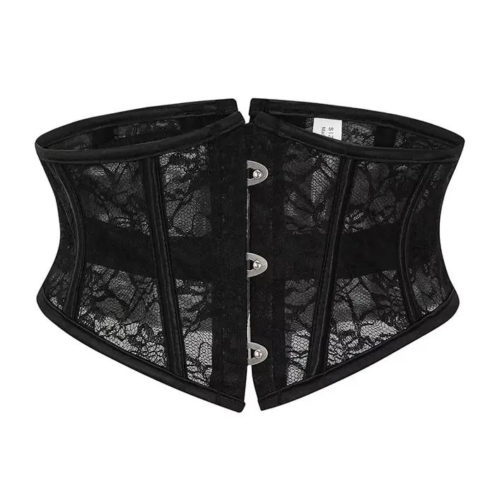 Femmes taille formateur Corsets minceur Shaper corps ceinture grande taille noir dentelle florale court torse sous le buste Bustiers Corsets