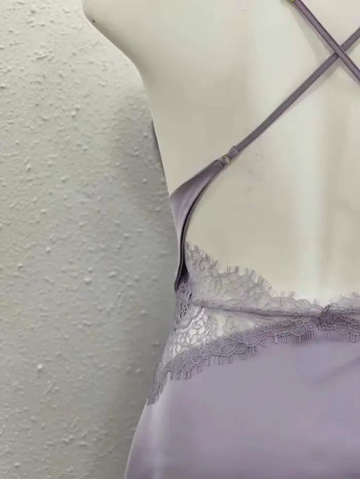 Chemise de nuit sexy en dentelle pour femmes, lingerie pour femmes, vêtements de nuit, décolleté en V profond