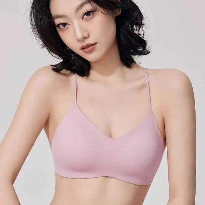 Soutien-gorge sans bretelles de Style japonais pour femmes, haut licou avec coussinets Push Up, dos nu, dos croisé, une pièce, Bandeau, confortable, sans couture