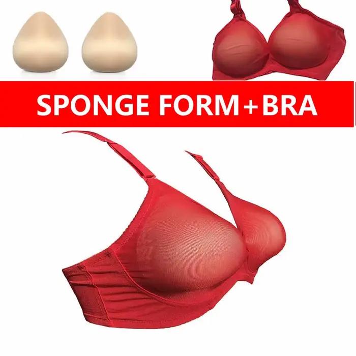 Ensemble de soutien-gorge transparent et une paire en éponge, formes mammaires, sous-sein