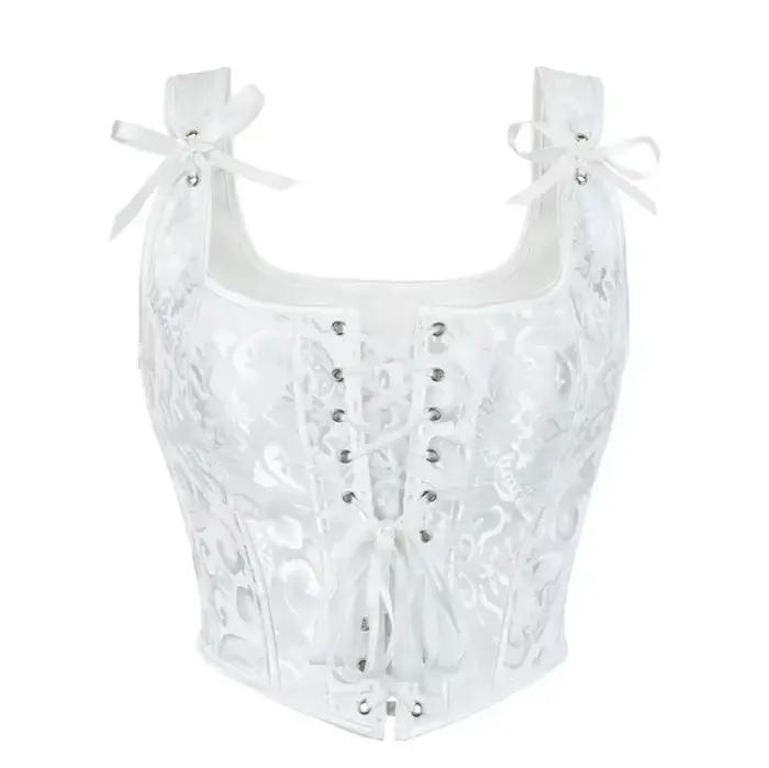 Corset Vintage pour femmes, haut court, débardeur gothique à lacets, Bustier désossé, bretelles, vêtements amincissants, façonnant la taille