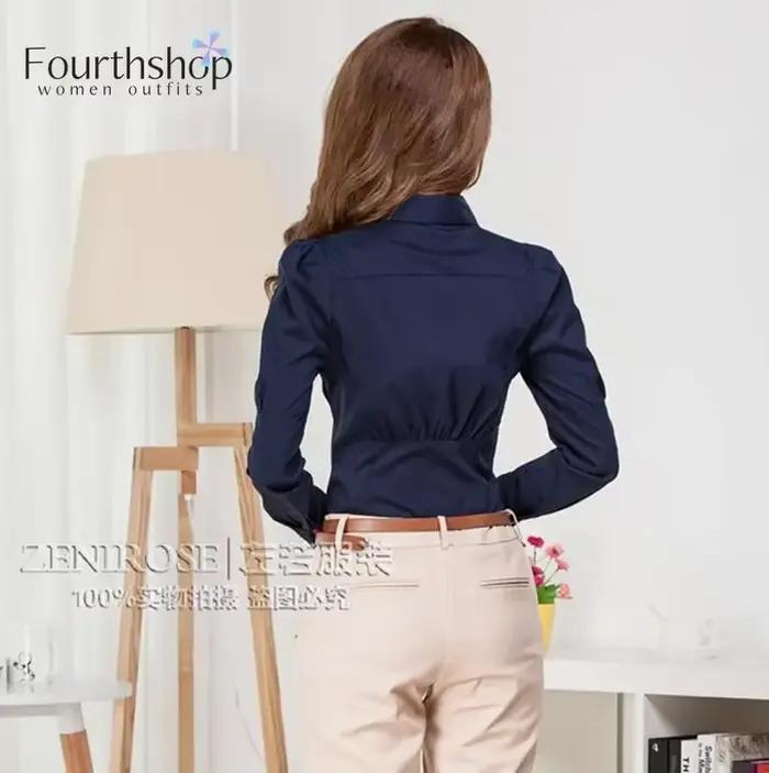 2025 femmes Body à manches longues moulante blanc Blouse chemise bureau dame travail formel corps chemises femme mode automne hiver