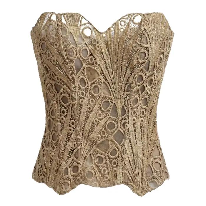 Body en dentelle légère à armature en os de poisson, corset en maille double couche, coupe ajustée, abdomen plissé, contrôle complet, sans fermeture à boutons