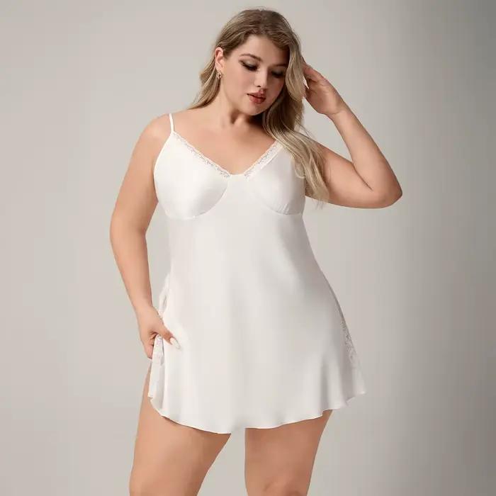Biela sexy nočná košeľa pre ženy