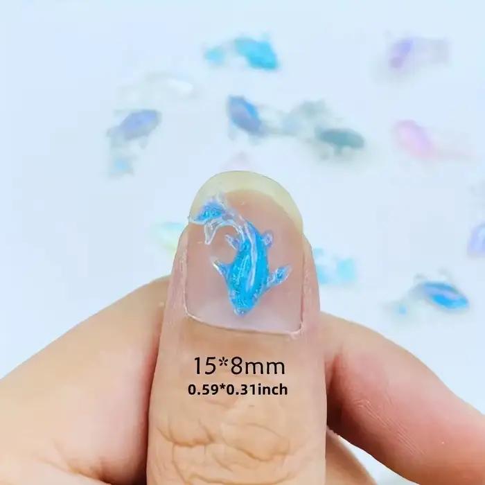 20 ks 3D Kawaii zmiešaná rybka z živice Nail Art dekorácie karikatúra ľad Priehľadné kamienky na nechty prívesky