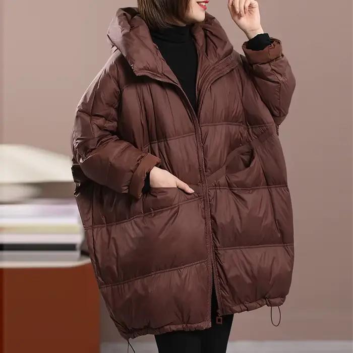Nouvelle Veste D'Hiver Femme En Duvet De Canard Blanc Avec Capuche Généreuse Et Style Décontracté Pour Occasions Spéciales Et Journées Glaciales