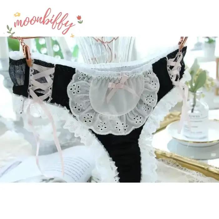Culotte Japonaise Kawaii en Dentelle pour Fille, Sous-Vêtement Confortable en Coton, Lingerie Sexy Lolita