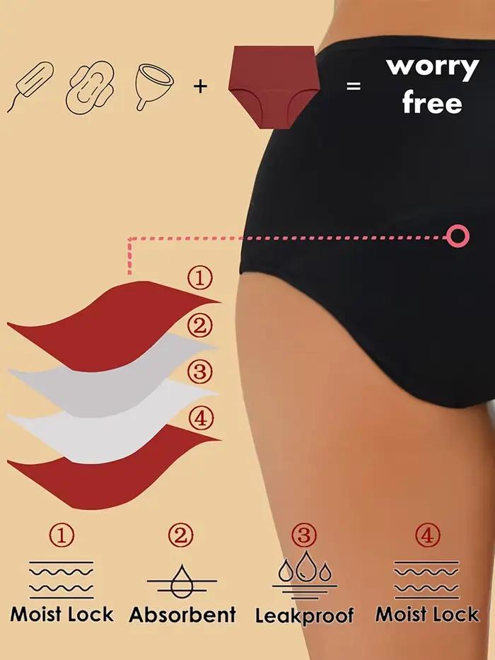 1 pièces Sexy étanche culotte menstruelle pantalon physiologique taille haute femmes sous-vêtements période confortable imperméable slips