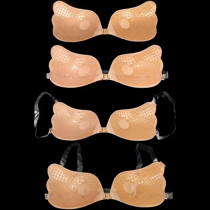 Cache-tétons invisibles en silicone pour femme, effet push-up, adhésifs, réutilisables, transparents, pour lingerie, mariage, dos nu et bikini