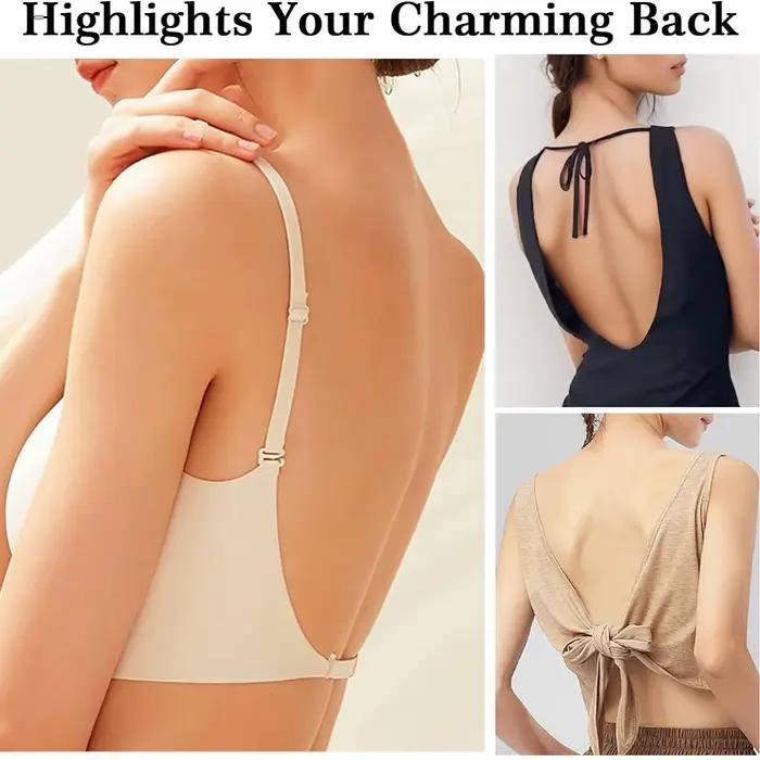 Soutien-gorge dos bas sans couture, Support multidirectionnel, sans fil, dos nu, col licou, rembourré, bretelles de levage, soutien-gorge Convertible