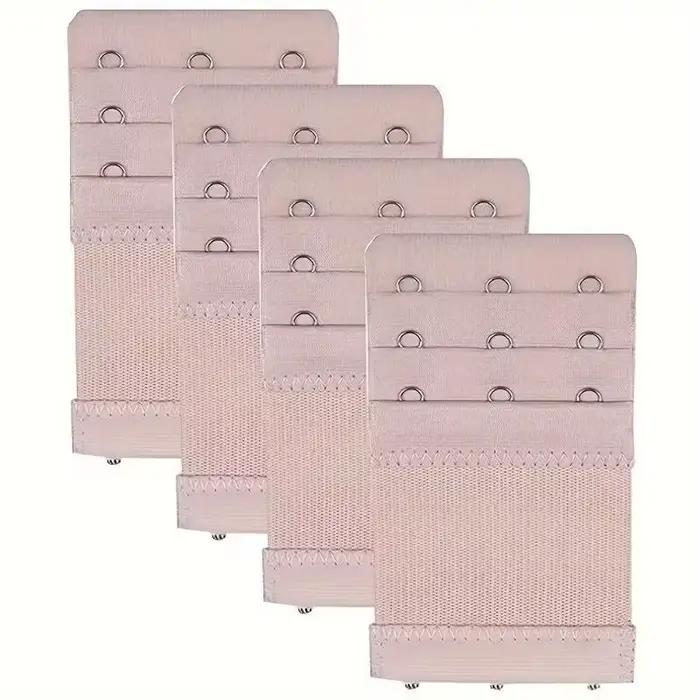 Extension de sangle de soutien-gorge 4 pièces à 3 crochets ; Clip de sangle de soutien-gorge confortable et réglable ; Accessoire de lingerie pour femme